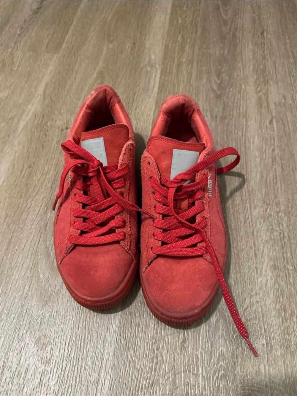 Puma Red Suede Leather Casual Sneakers